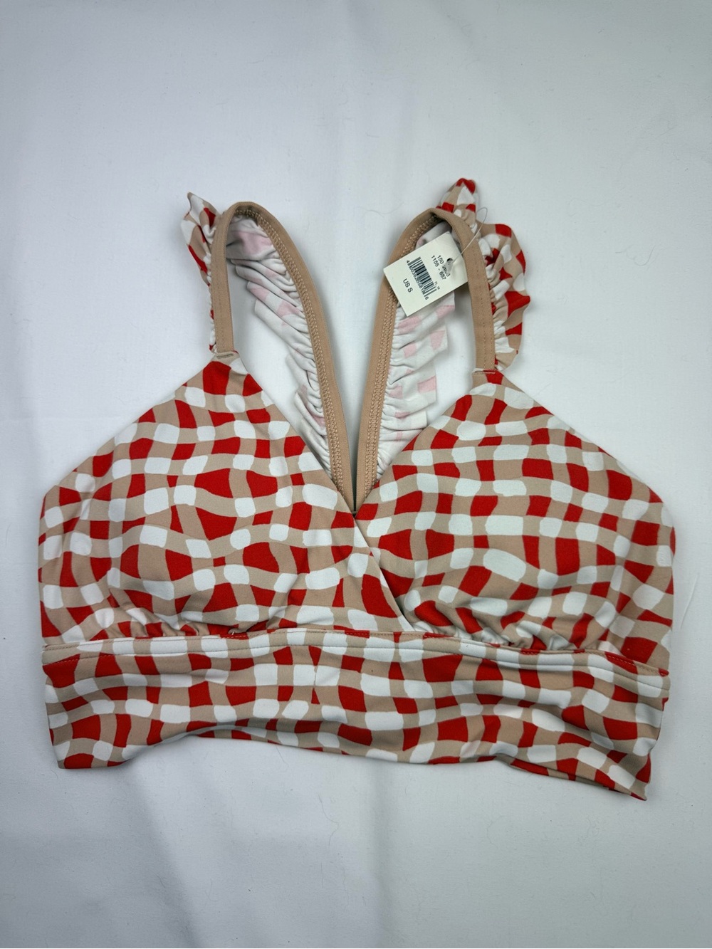 Offline by aerie Red and Cream Gingham Bralette top